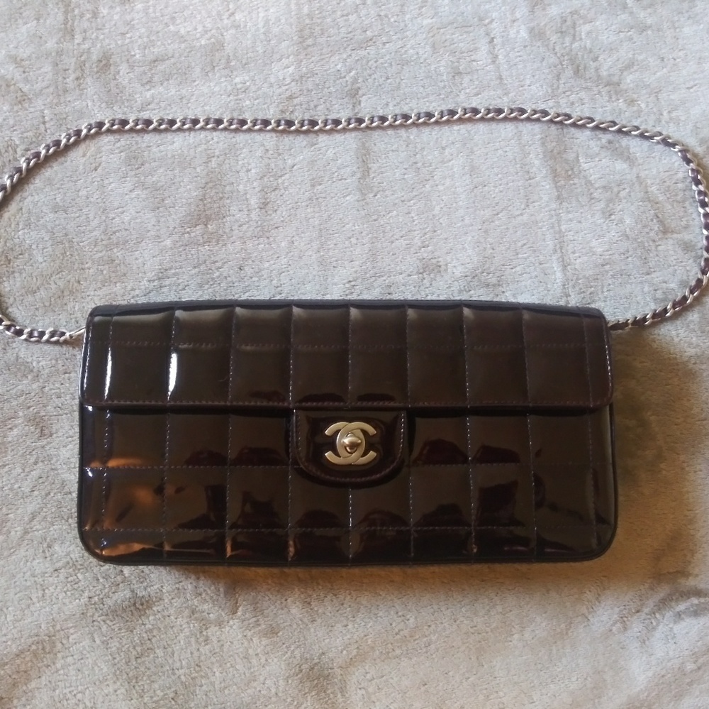 Chanel East West Chocolate Bar Flap Bag